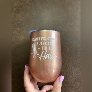 Funny Hairdresser Style Rose Gold Tumbler Cup